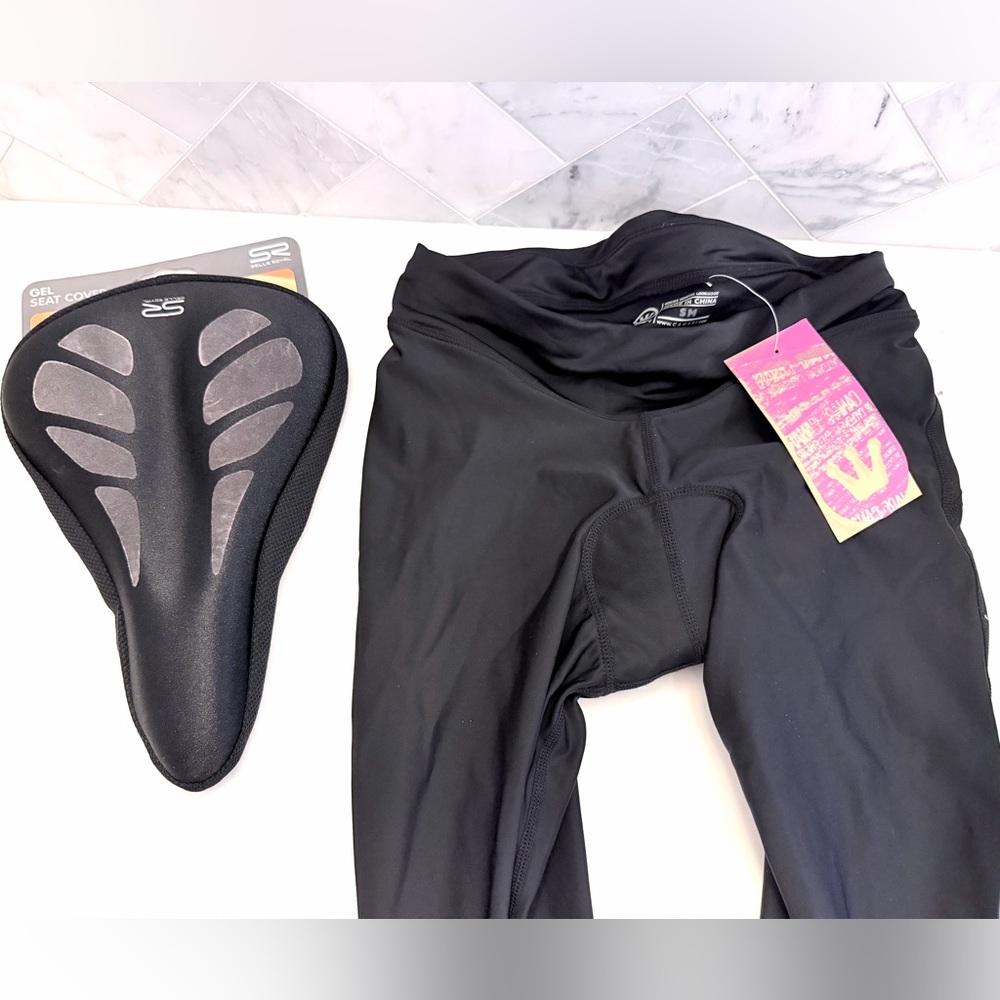 NWT Canari Black Cycling Tights/Shorts with Padded Seat-BUNDLE
